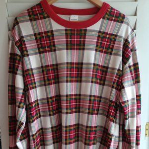 Hanna Andersson pajamas top plaid XL organic cotton